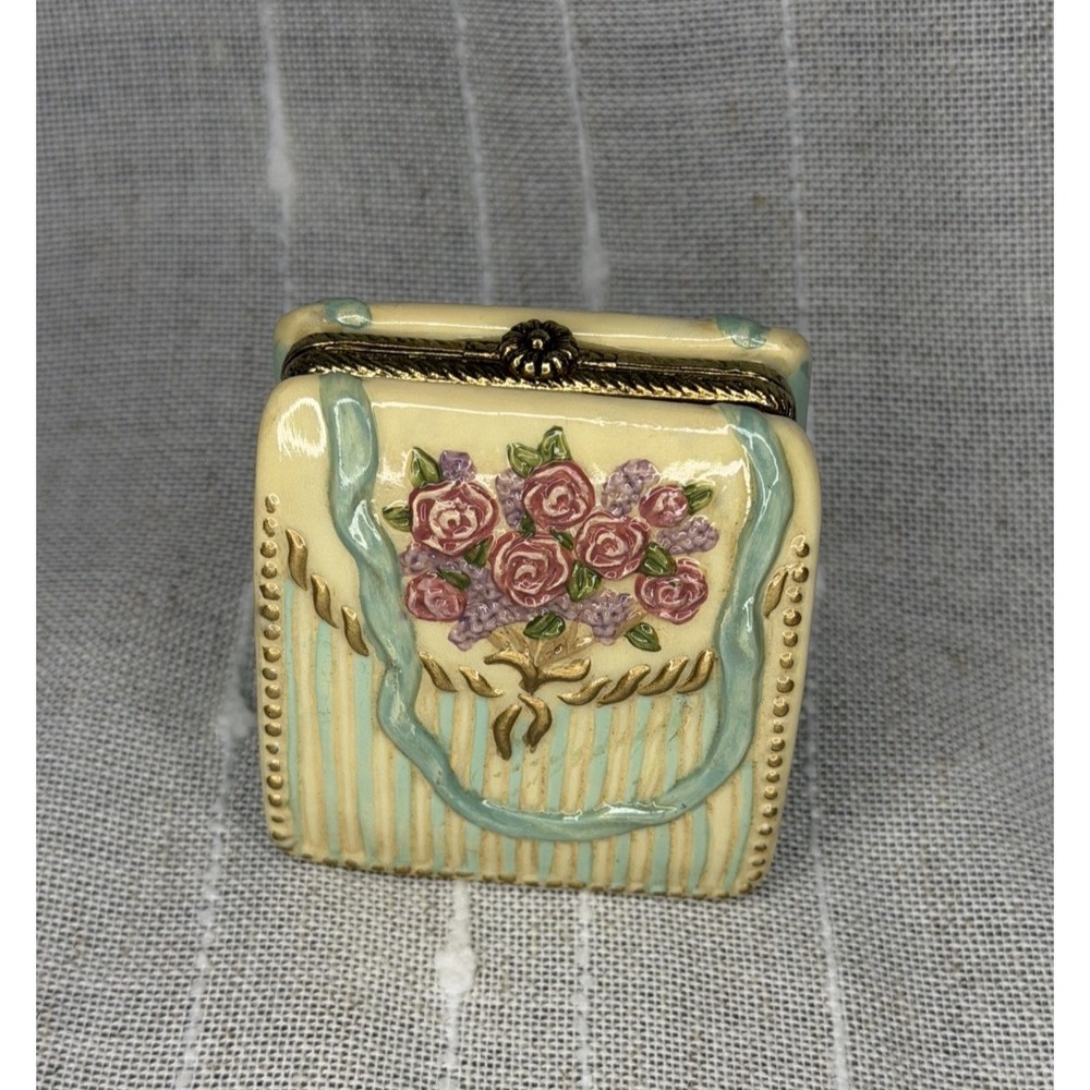 Vintage Purse Trinket Box with Snap Closure